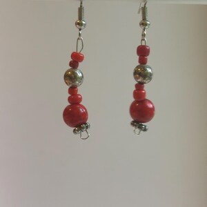 Red Beaded Earrings