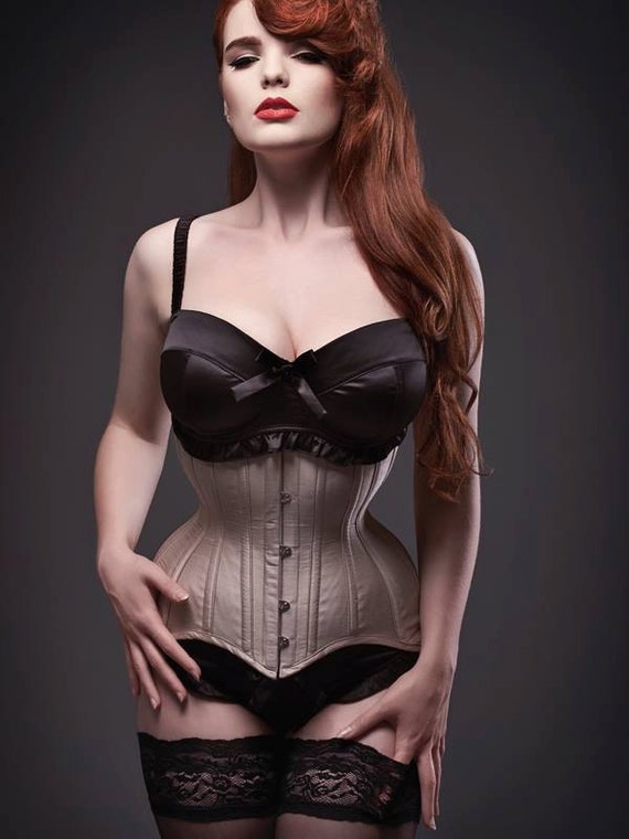 Bespoke Nude Silk Longline Waist Training Corset Etsy