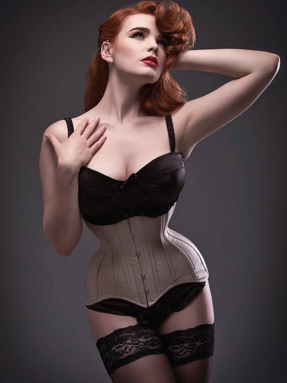 Bespoke Nude Silk Longline Waist Training Corset Etsy