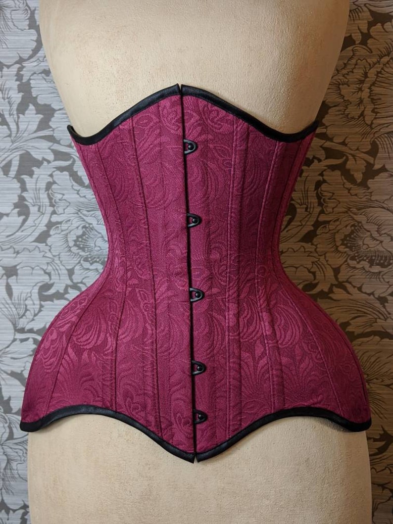 Bordeaux Longline Conical Rib Waist Training Corset - Etsy UK