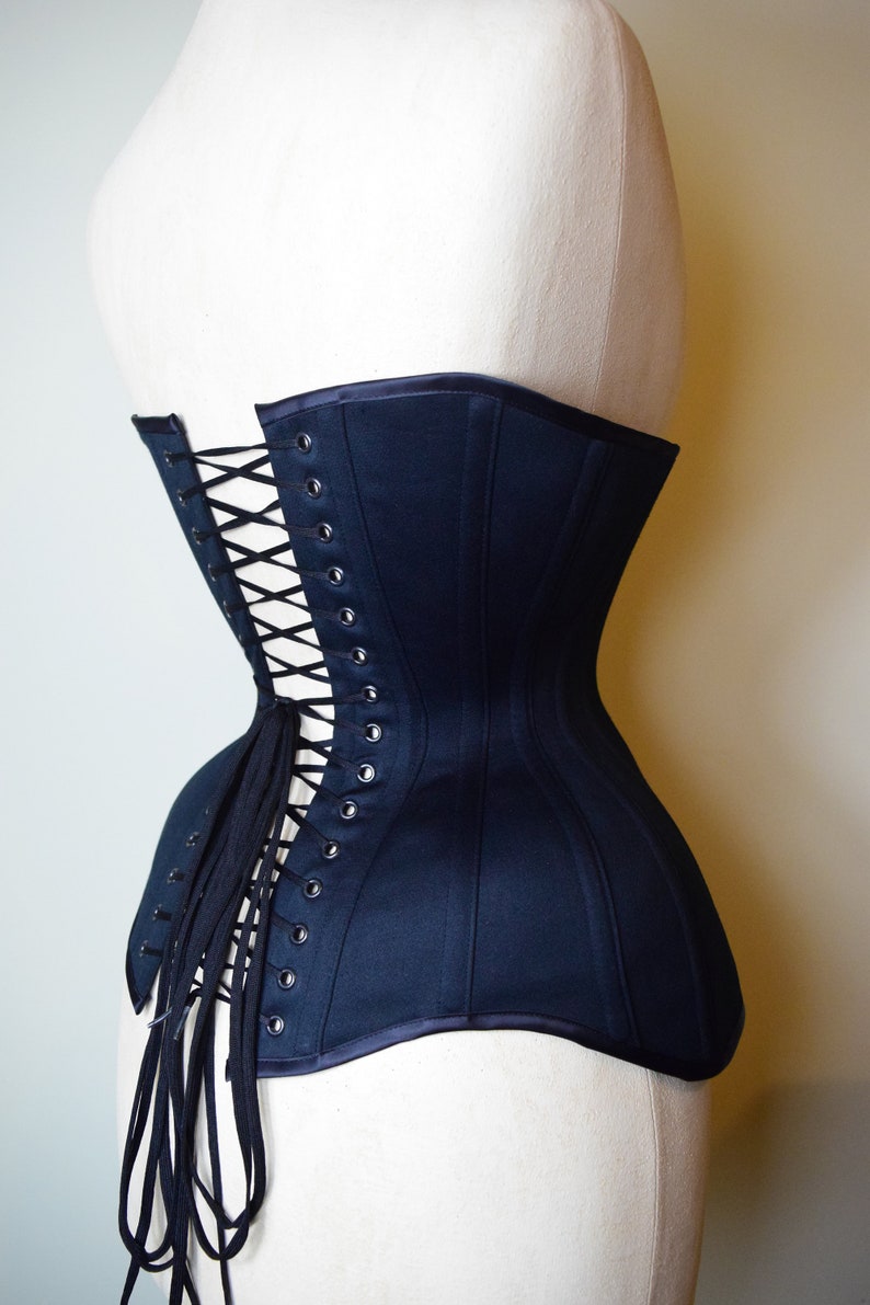 Sateen Coutil Longline Conical Rib Waist Training Corset Etsy UK
