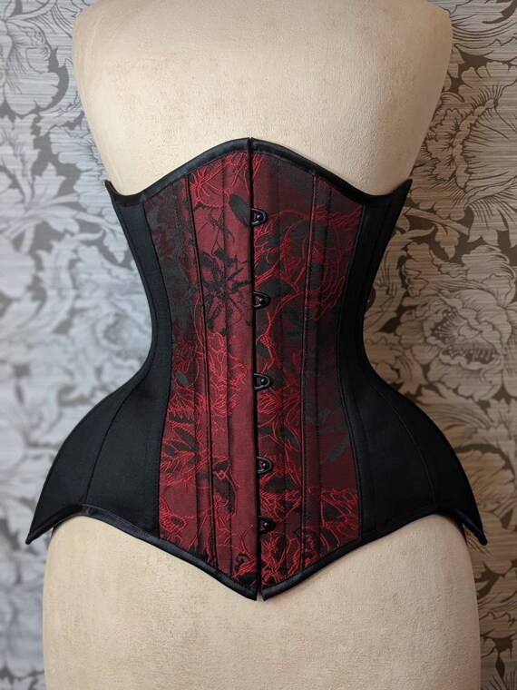 Bordeaux Longline Conical Rib Waist Training Corset 