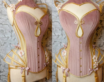 BESPOKE Rococo Space Babe overbust corset and posture collar