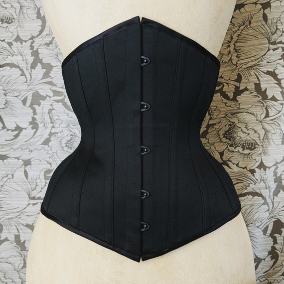 20 Black English Coutil Waist Training Conical Rib Tightlacing