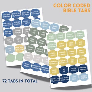 Color Coded Bible Tabs, 66 Books + Blanks, Waterproof Vinyl