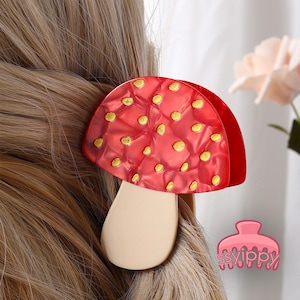 Cute Mushroom Hair Clip – Acrylic Claw for Everyday Style