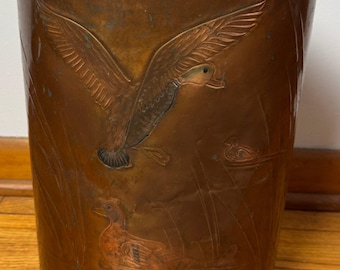 Vintage Gregory Hentzi Copper Clad Wastepaper Basket