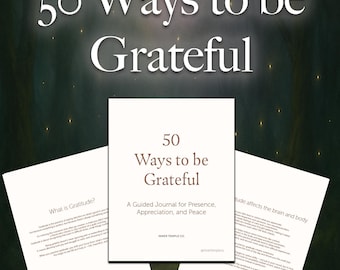 50 Ways to Be Grateful Workbook | Mindfulness and Gratitude Journal Printable