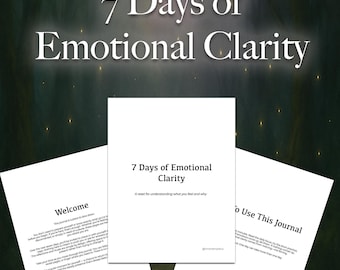 7 dagar av emotionell klarhet, emotionell jordningsdagbok, utskrivbar arbetsbok