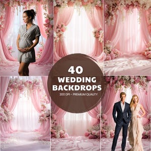 Digital backdrops, Pink floral arch backgrounds for photography, Baby shower,wedding backdrop, Pregnancy studio wall, Pink room photo studio