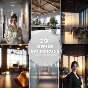 Digital backdrops, modern office digital backgrounds for professional headshots and business portraits, zoom backdrop overlay elegant design