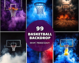 Basketball Court Photography Backdrop: High-Resolution Sports Background (Digital Download)