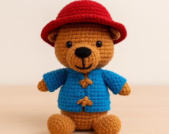 Paddington Bear Crochet Pattern – Amigurumi PDF, 6 inch / 15 cm Plush Toy, DIY Crochet Teddy Bear Pattern, Stuffed Animal Tutorial, Digital
