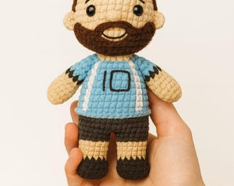 Inspired by Lionel Messi Crochet Pattern | Amigurumi Soccer Doll 15-18cm | Football Star PDF Tutorial | Messi Fan Gift | Instant Download