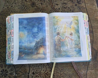 Jesus Bible Tip-In Vellum new testiment watercolor set of 10 | Christian Bible Journaling Insert | Scripture Study | Prayer bible