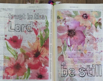 Be still and trust Bible Tip-In Vellum Sheets set of 2 | Christian Bible Journaling Insert | Scripture Study Tool | Prayer bible decoration