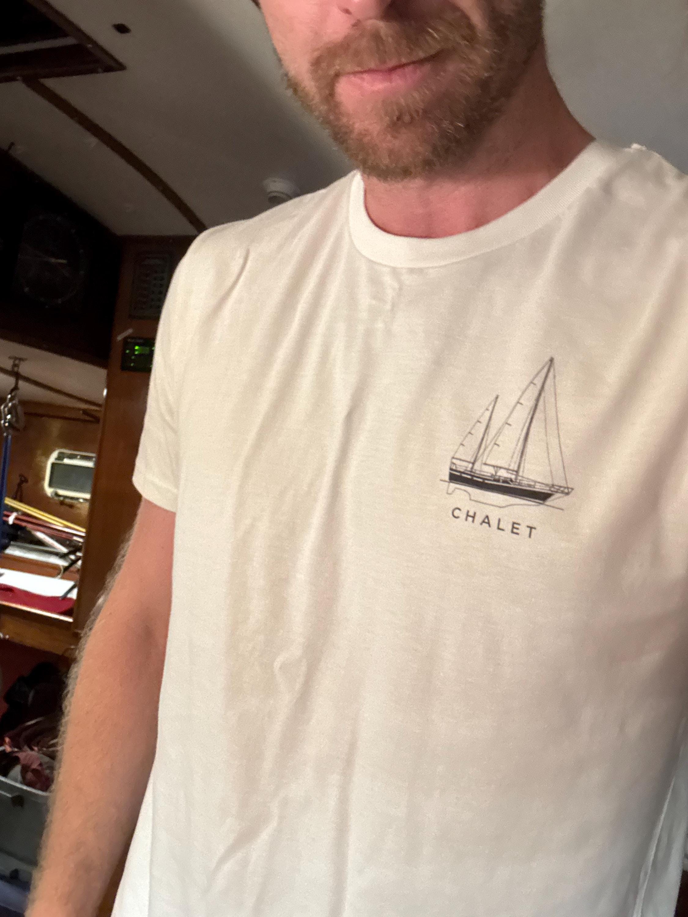 Personalized Sailboat T-shirt - Custom Boat Line Drawing on Front