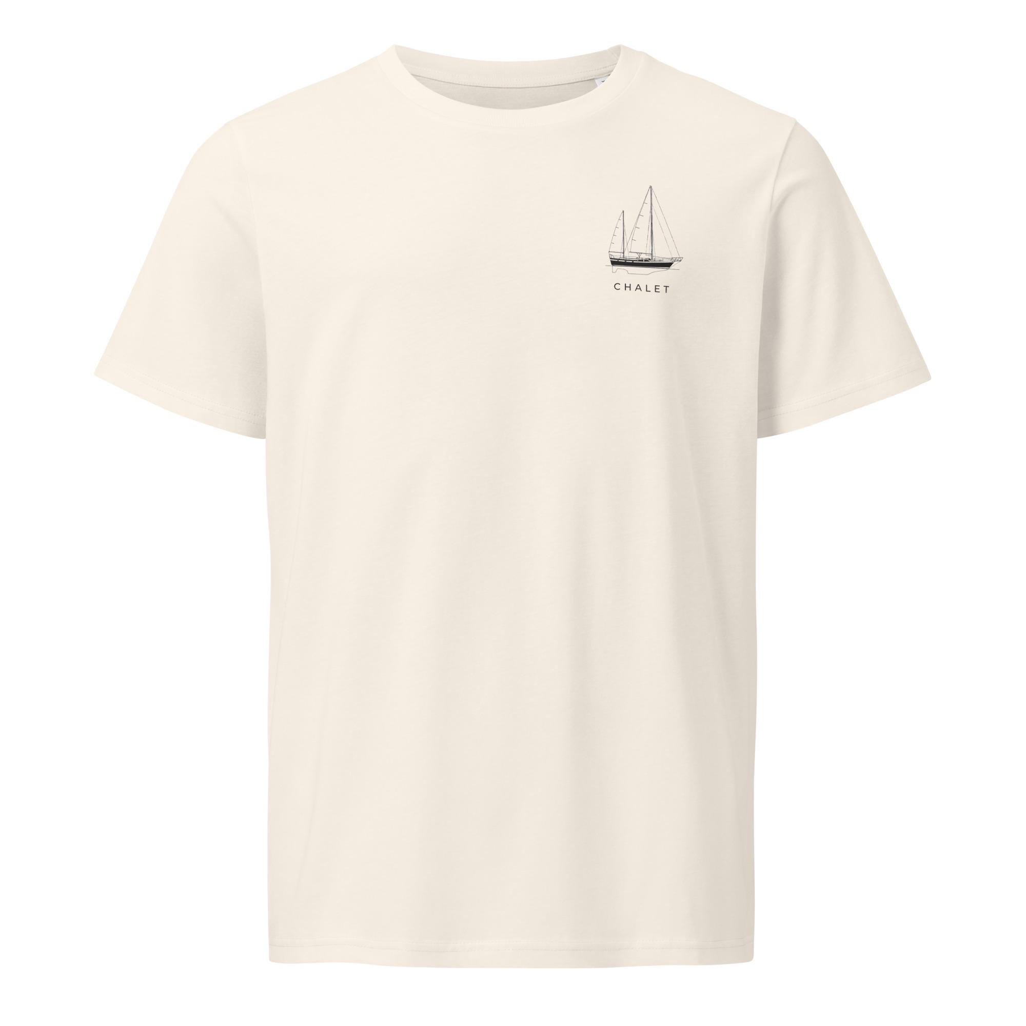 トップス draw drawers LaceBoatNeckT-shirts Personalized Sailboat T-shirt - Custom Boat Line Drawing on Front