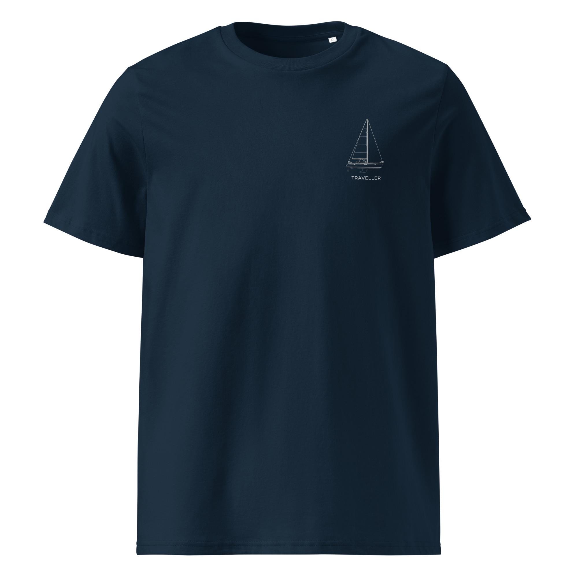 トップス draw drawers LaceBoatNeckT-shirts Personalized Sailboat T-shirt - Custom Boat Line Drawing on Front