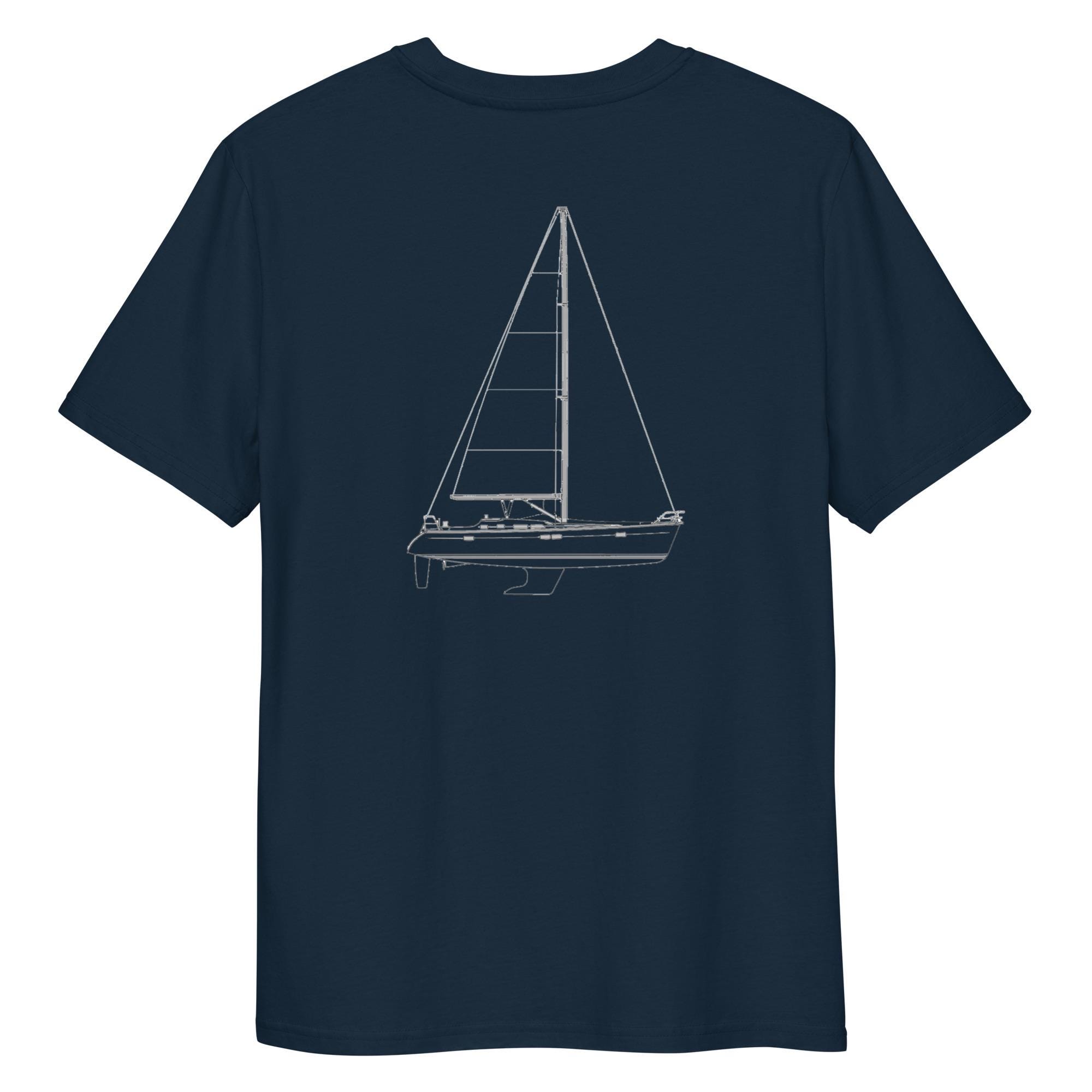 Personalized Sailboat T-shirt - Custom Boat Line Drawing on Front