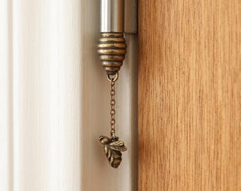 Whimsical Door Pets - Animal Magnetic Hinge Topper, Frog Cat Dinosaur Bat Charm, Unique Room Decor, Small Brass Statuette