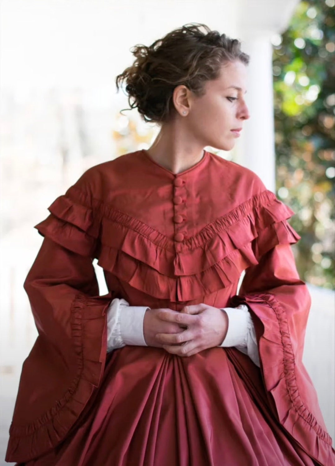 civil war dresses Original Civil War Era Dress 1860s Mauve Plaid Antique main image 1