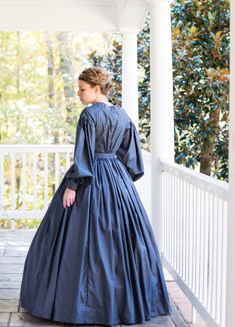 Pleated Civil War Dress Reenactment Costume Hoop Skirt Etsy