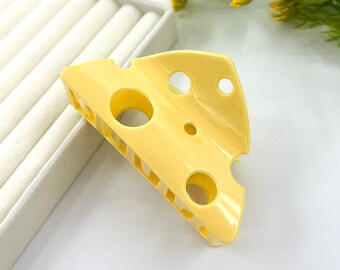 Cheese Hair Clip, Yellow Hair Claw, Big Triangle Hair Clamp, Fun Hair Accessories, Cheese Lover Gift, Food Hair Clip, Unique Gift For Her