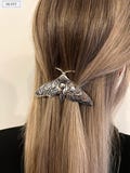 Moth Hair Clip, Gothic Metal Hair Barrette, Moon Hair Barrette, Silver Insect Hair Clip, Butterfly Hair Accessories, Unique Gift For Her product logo