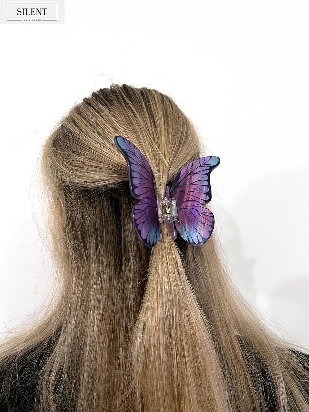 Purple Butterfly Hair Clip - Etsy display picture 1