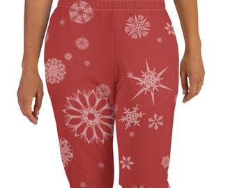 Snowflake Fleece lined Christmas Women's Joggers