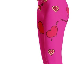 Love Hearts in Pink Valentine's Day Leggings