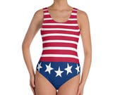 US Flag swimsuit, American Flag swimsuit, Vacation one-piece, Patriotic one-piece, 4th July swimsuit, Independence Day swimsuit, Pool Party