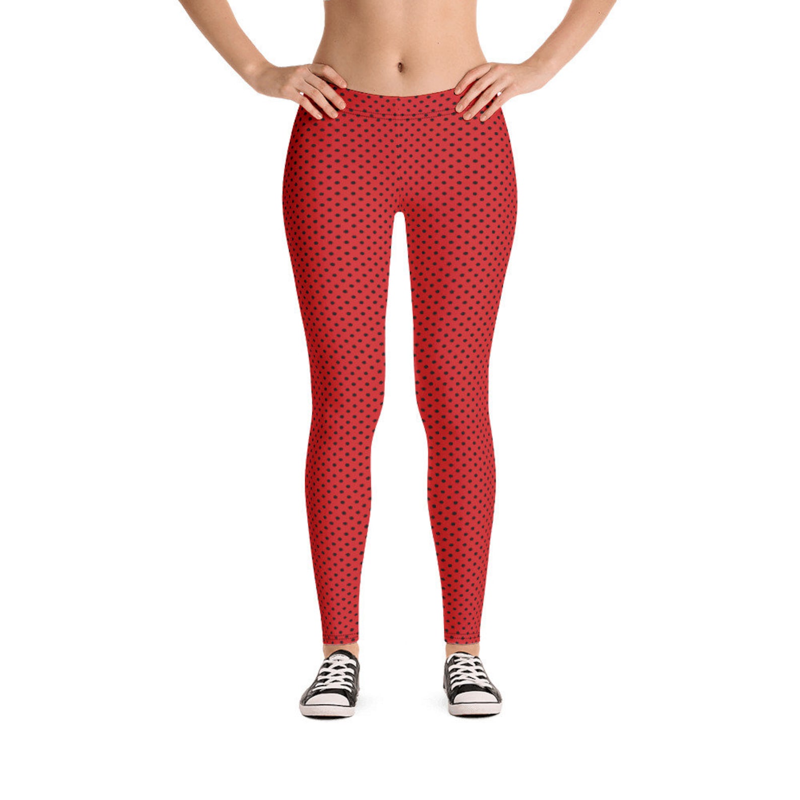Tan And Black Tiny Polka Dot Women's Leggings
