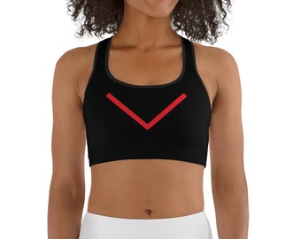 Red and black Sports bra, women's athletic wear, women's gym wear, women's workout gear, athletic wear for women, gym wear for women