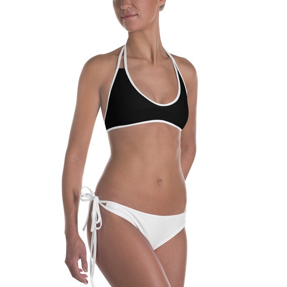 white top black bottom bikini