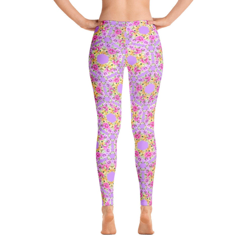 Floral Pattern Leggings Flower Print Leggings Active Wear - Etsy