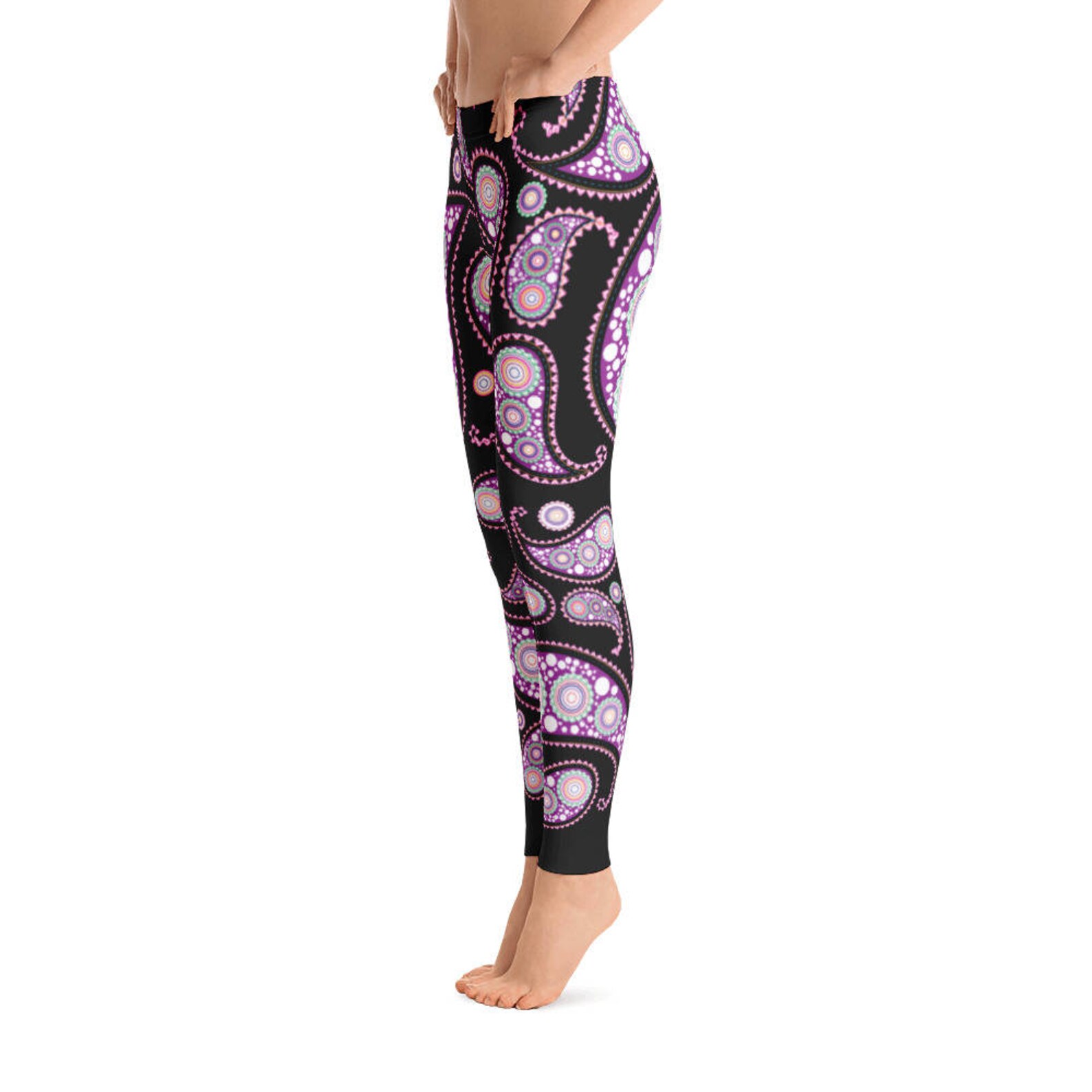 Paisley Leggings For Her Women's Boho Leggings Workout Etsy