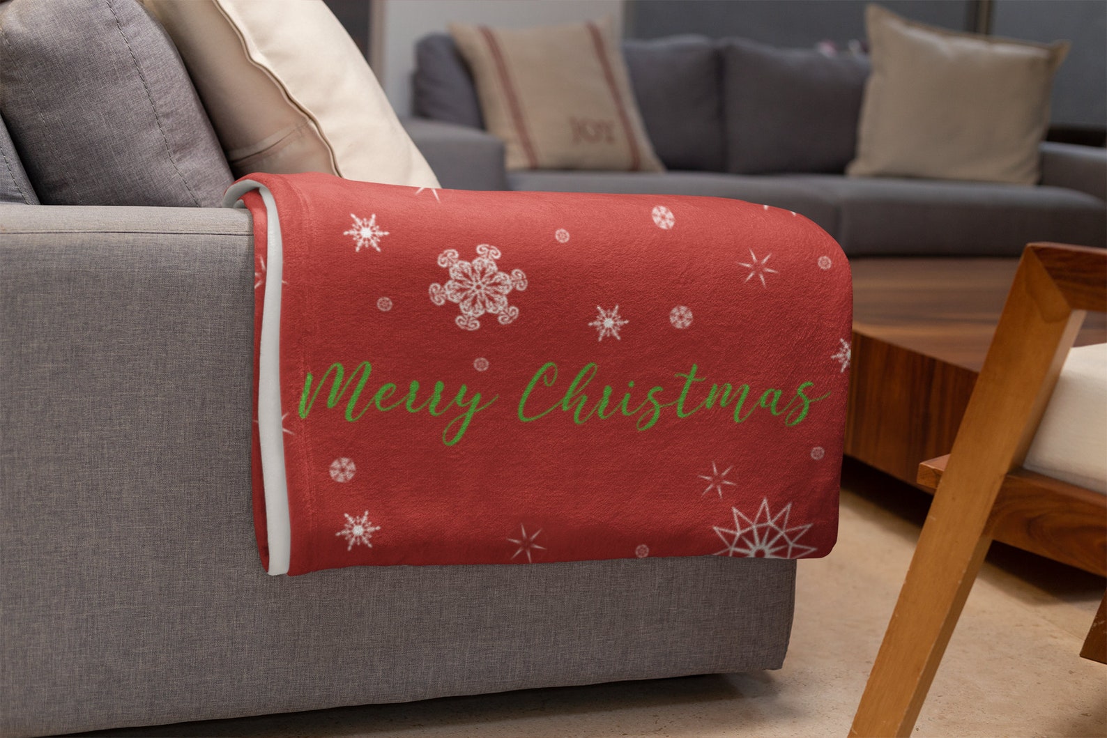 Holiday Throw Blanket, Merry Christmas Throw Blanket, Christmas Throw