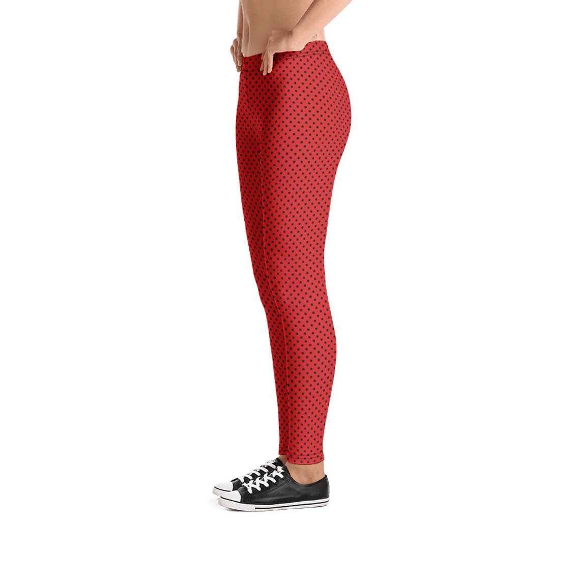 Black Tiny Polka Dot Women's Leggings