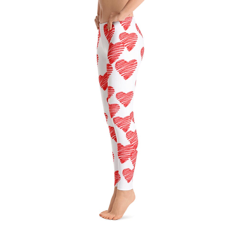Valentines Leggings for women, Valentine Heart pattern Workout leggings ...