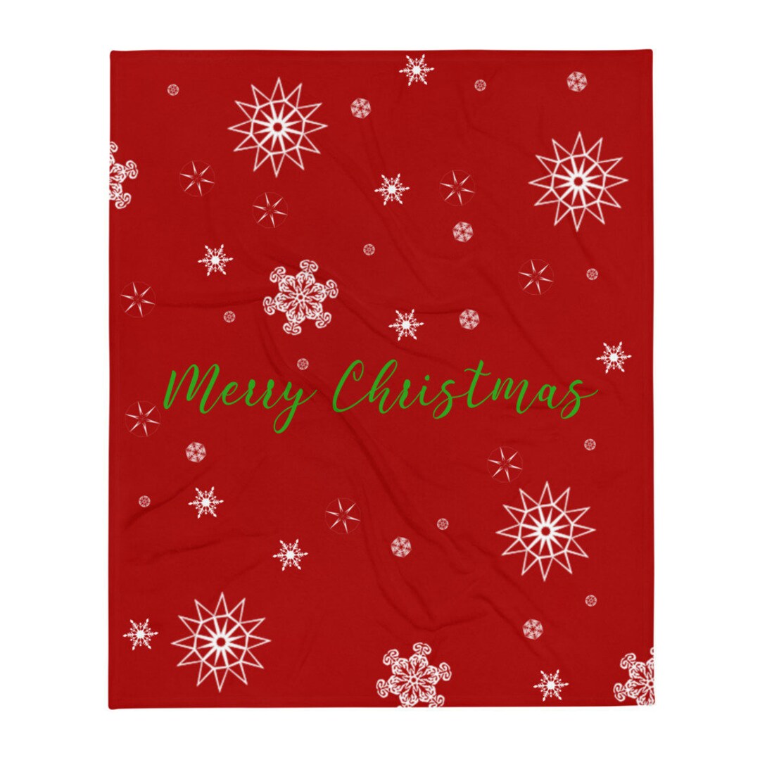 Holiday Throw Blanket, Merry Christmas Throw Blanket, Christmas Throw