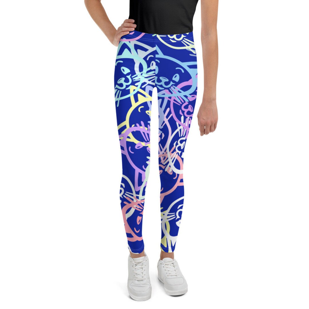 Girls Leggings, leggings for girls, cat leggings for girls, cat pattern