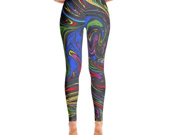 medssii Women Yoga Pants Psychedelic Trippy Clipart high Waist Yoga Leggings with Pockets