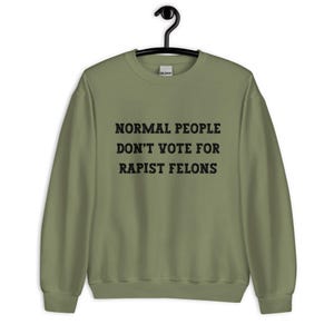 Normal People Dont Vote for Rapist Felons Sweatshirt, I Didnt Vote for Him Sweatshirt, I Voted for Her, Dont Blame Me Sweatshirt, Anti Trump