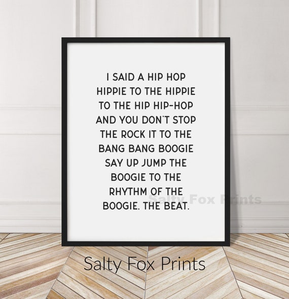 Rapper S Delight Lyrics Printable Wall Art Digital Etsy