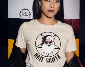 Hail Santa Shirt, Funny Satanic Christmas Shirt, Hail Satan Christmas Shirt, Holiday Shirt Unisex, Anti Religion Shirt, Occult Shirt