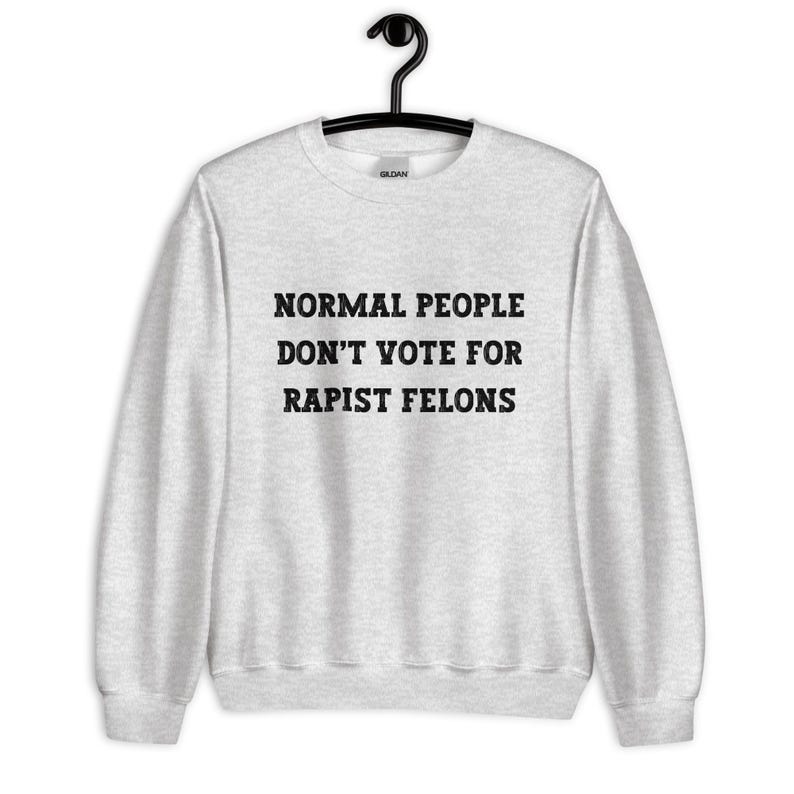 Normal People Dont Vote for Rapist Felons Sweatshirt, I Didnt Vote for Him Sweatshirt, I Voted for Her, Dont Blame Me Sweatshirt, Anti Trump