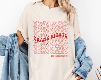 Trans Rights are Human Rights Shirt, Comfort Colors Retro Grocery Style Shirt, Protect Transgender Rights, Human Rights Shirt