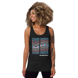 Trans Rights Are Human Rights Tank Top Unisex, Transgender Pride Tank Top, Grocery Bag Aesthetic Tank Top, Protect Trans Kids, Trans Pride